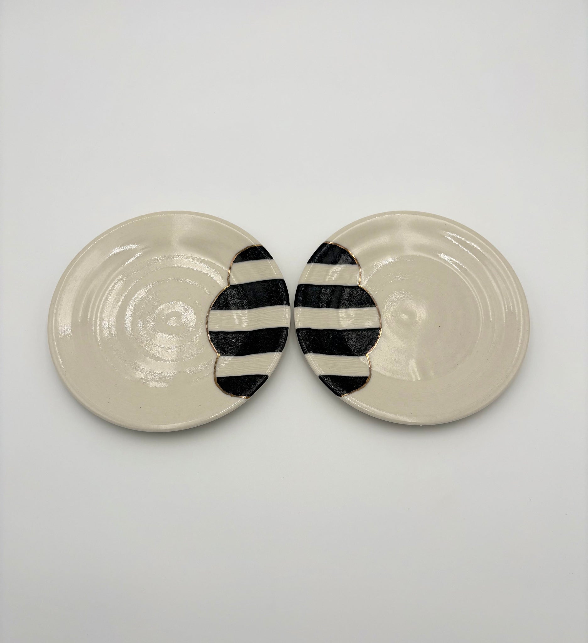 Black and White Striped Plates