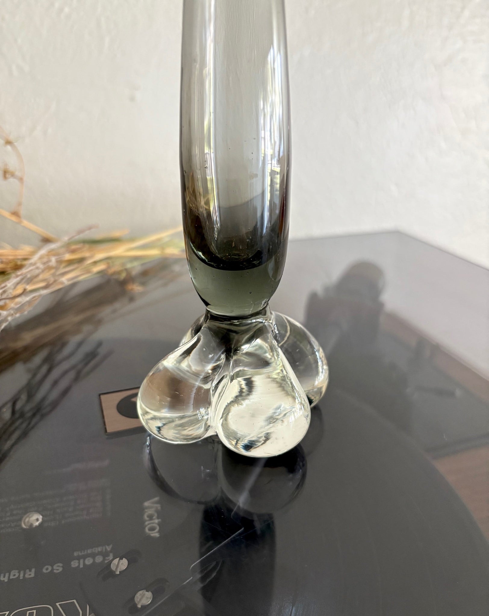 Gray Glass Bud Vase