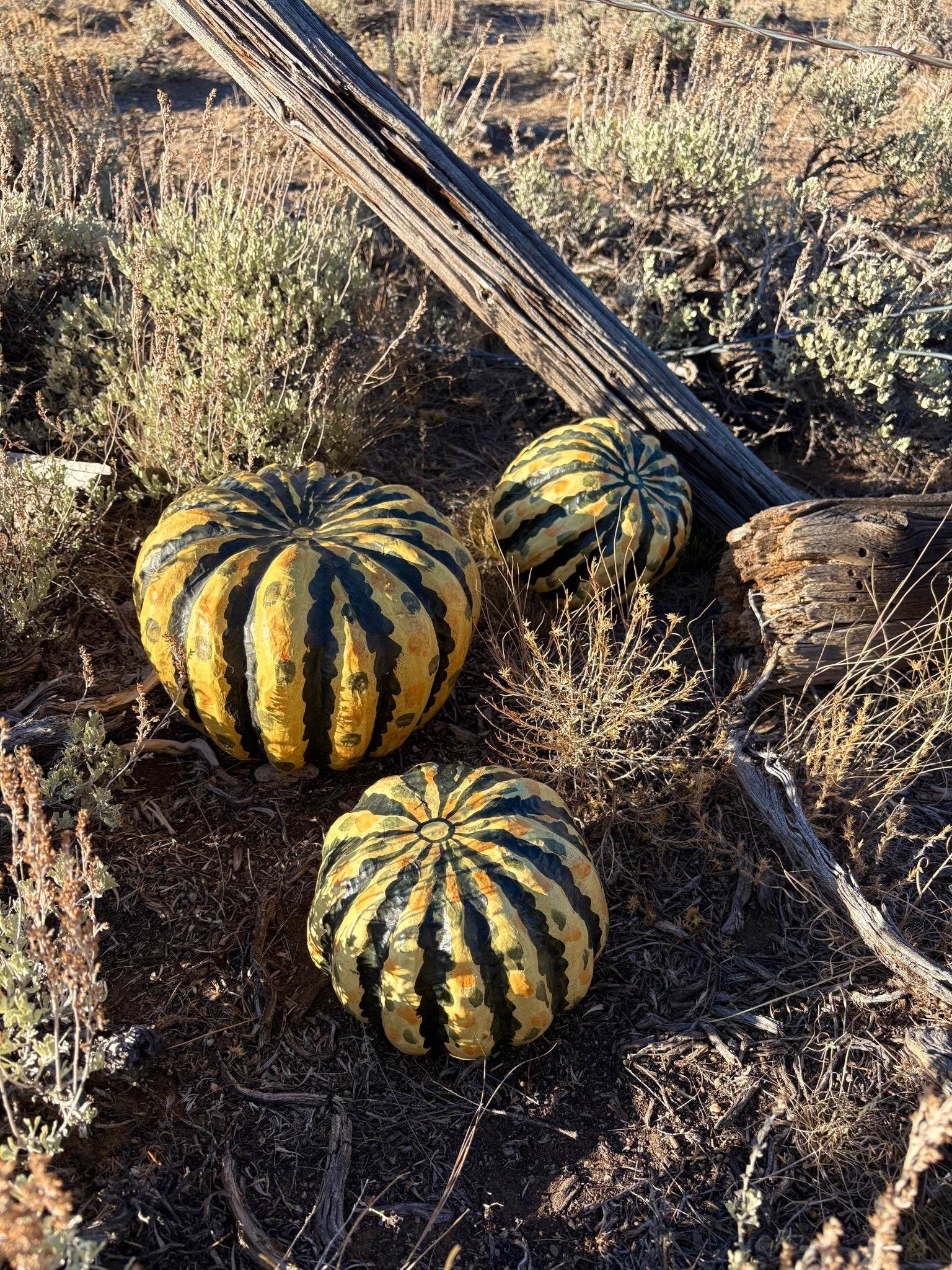 Set of 3 Paper Mache Pumpkins