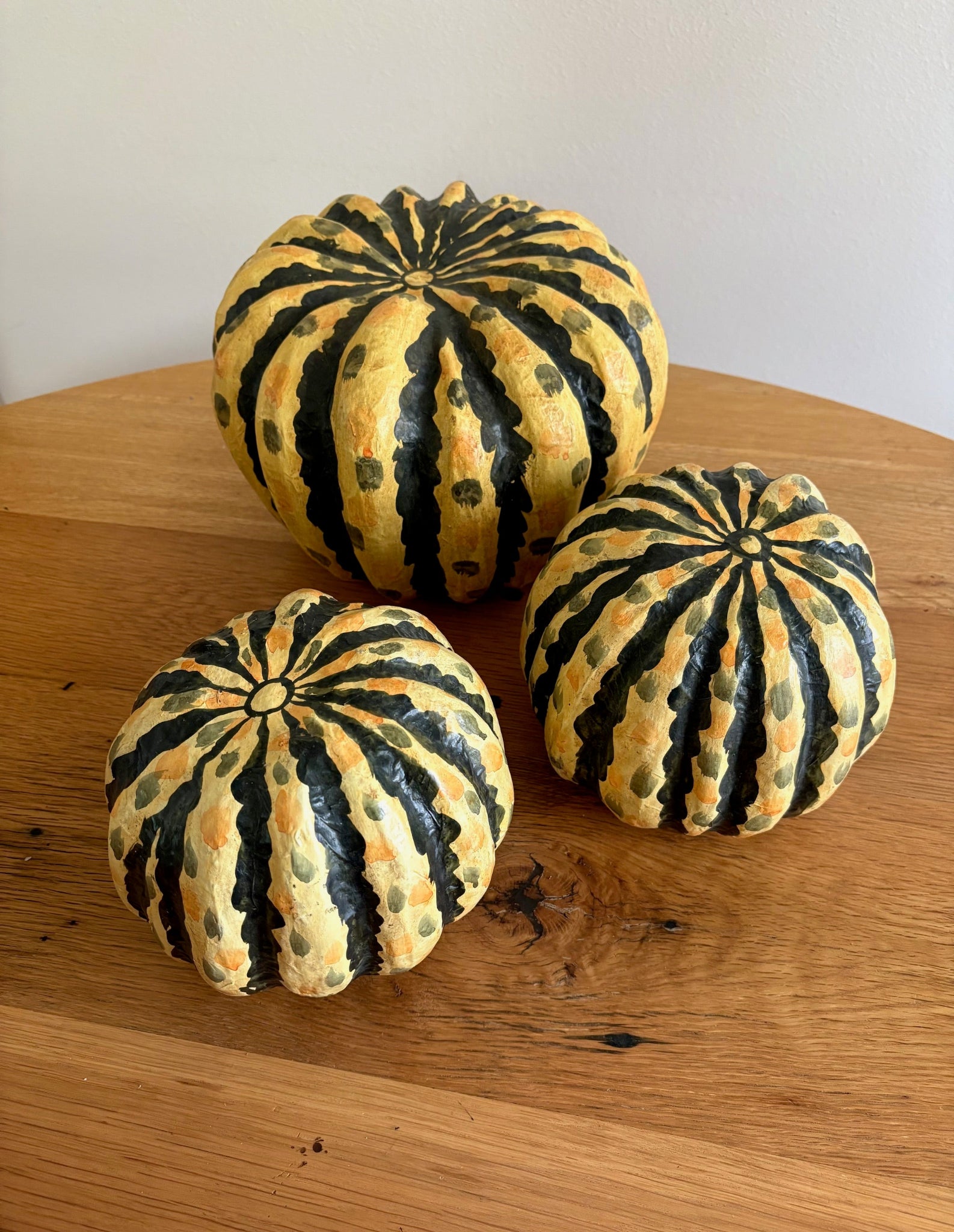 Set of 3 Paper Mache Pumpkins