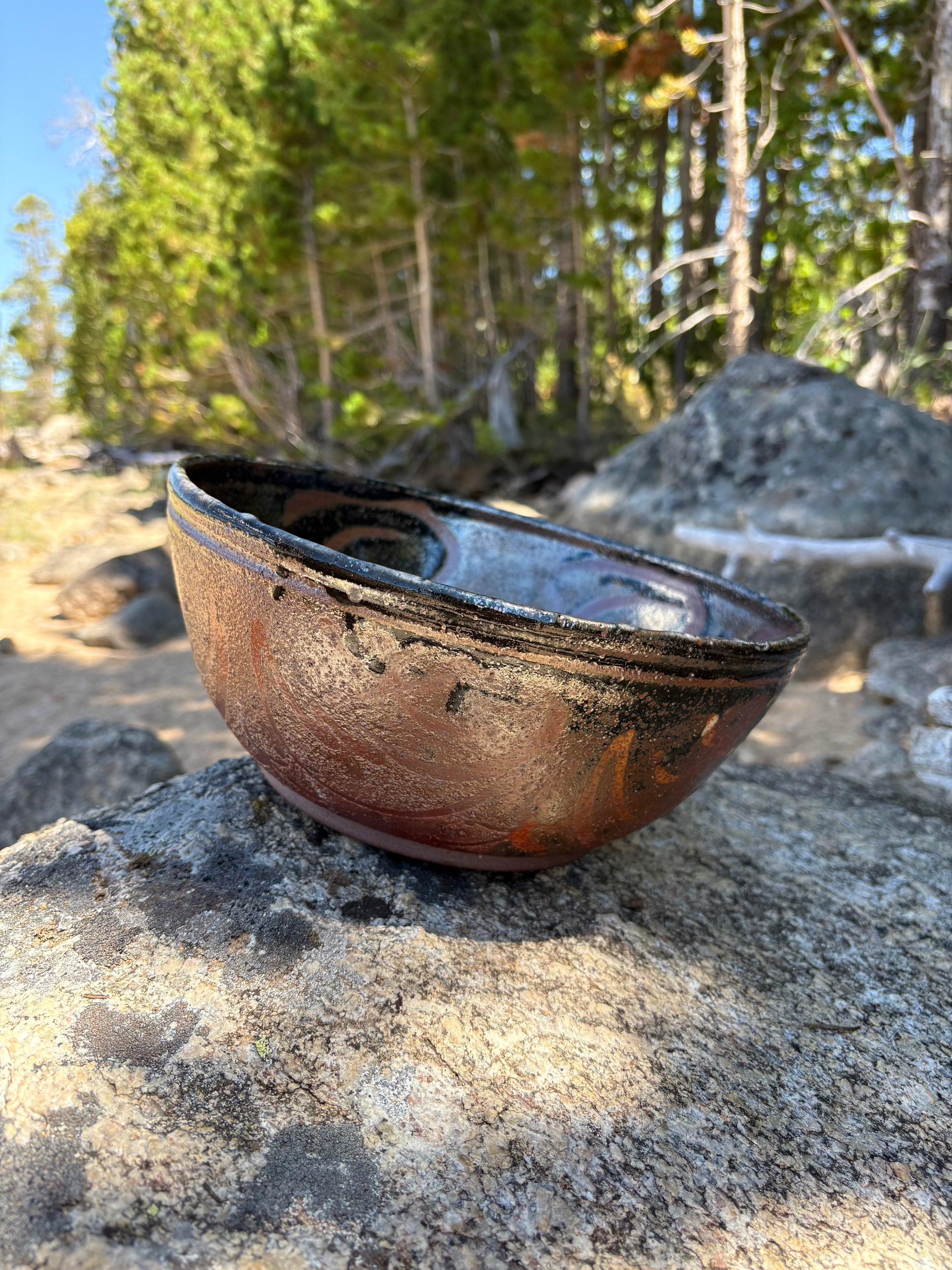 Ceramic Bowl with Lines and Dots