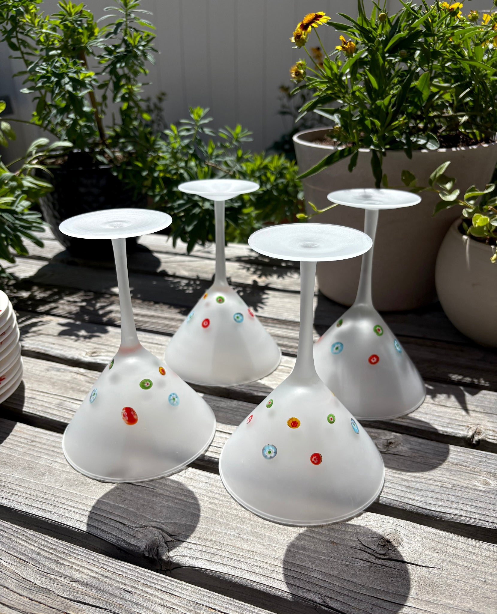 Frosted Martini Glasses with Dots
