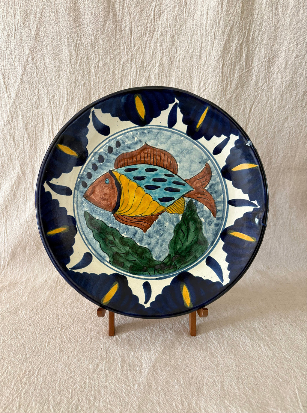 Mexican Talavera Plate with Fish