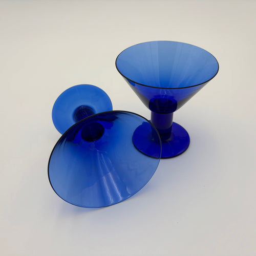 Blue Glass Martini Glasses