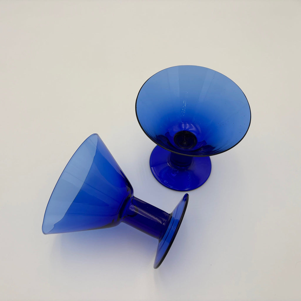 Blue Glass Martini Glasses