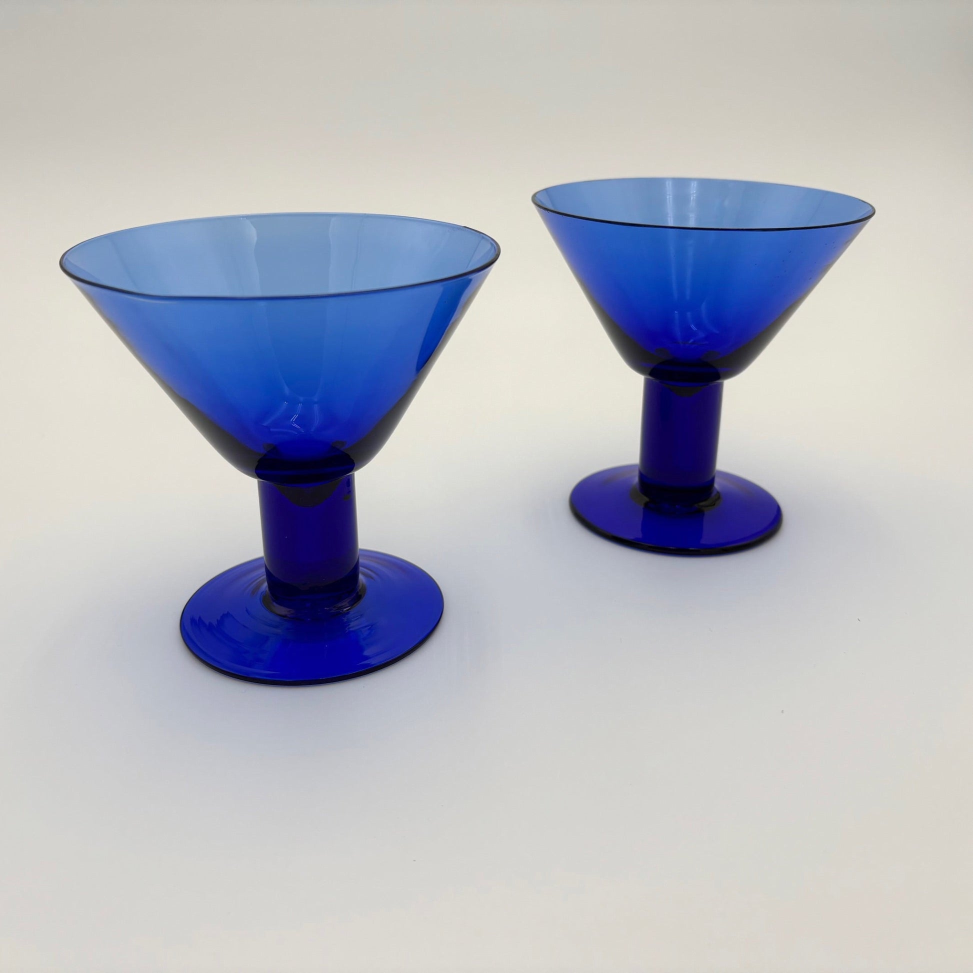 Blue Glass Martini Glasses