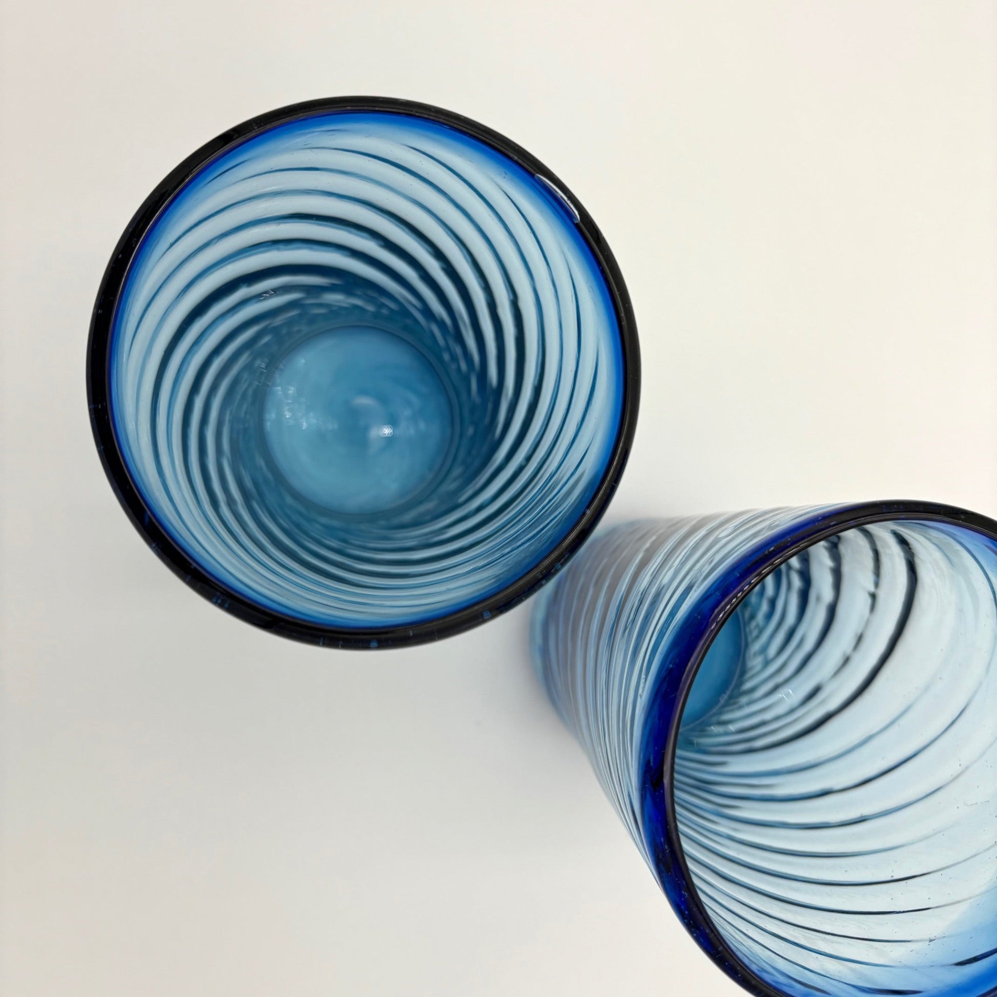 Blue Spiral Water Glasses