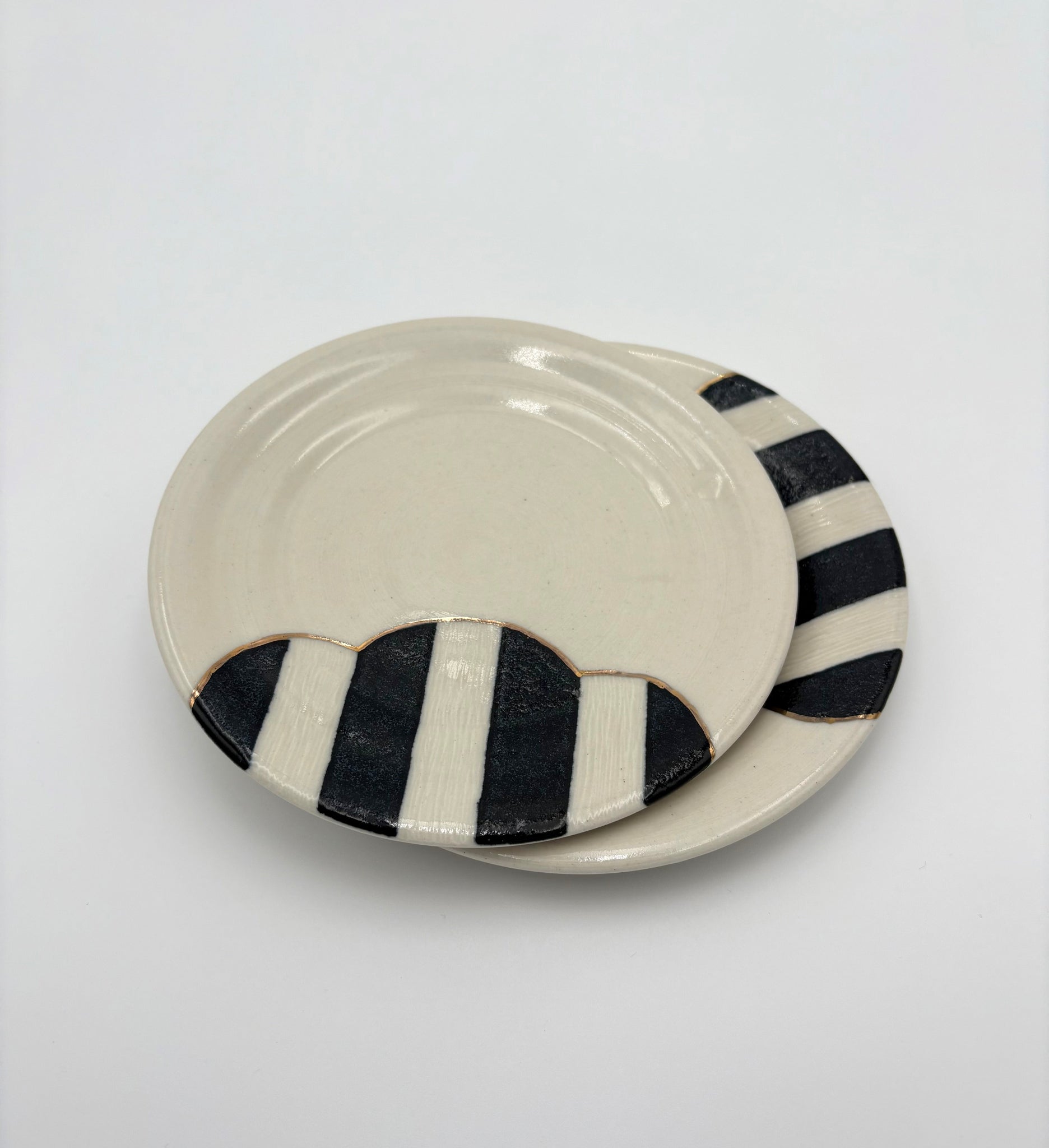 Black and White Striped Plates