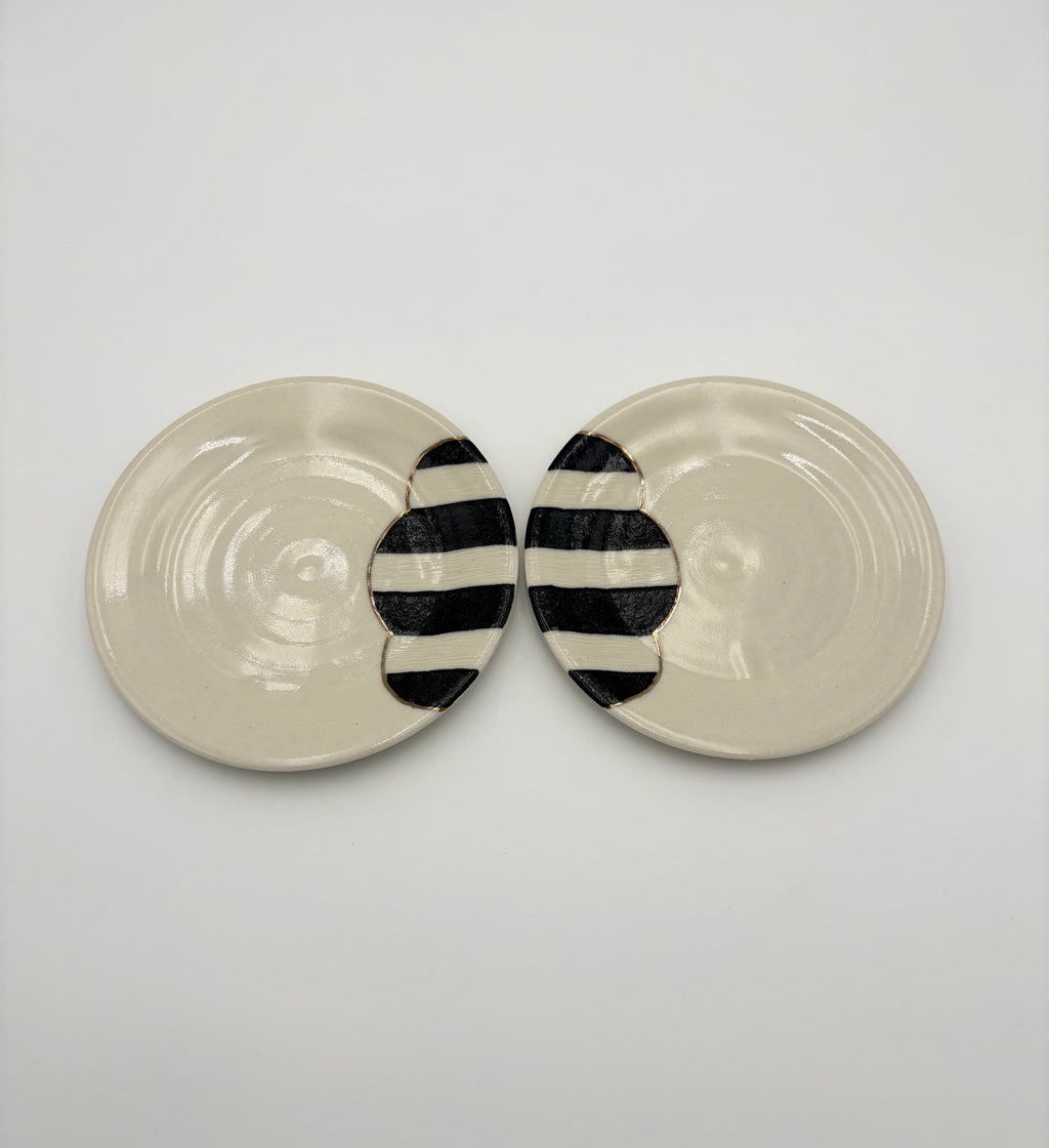 Black and White Striped Plates