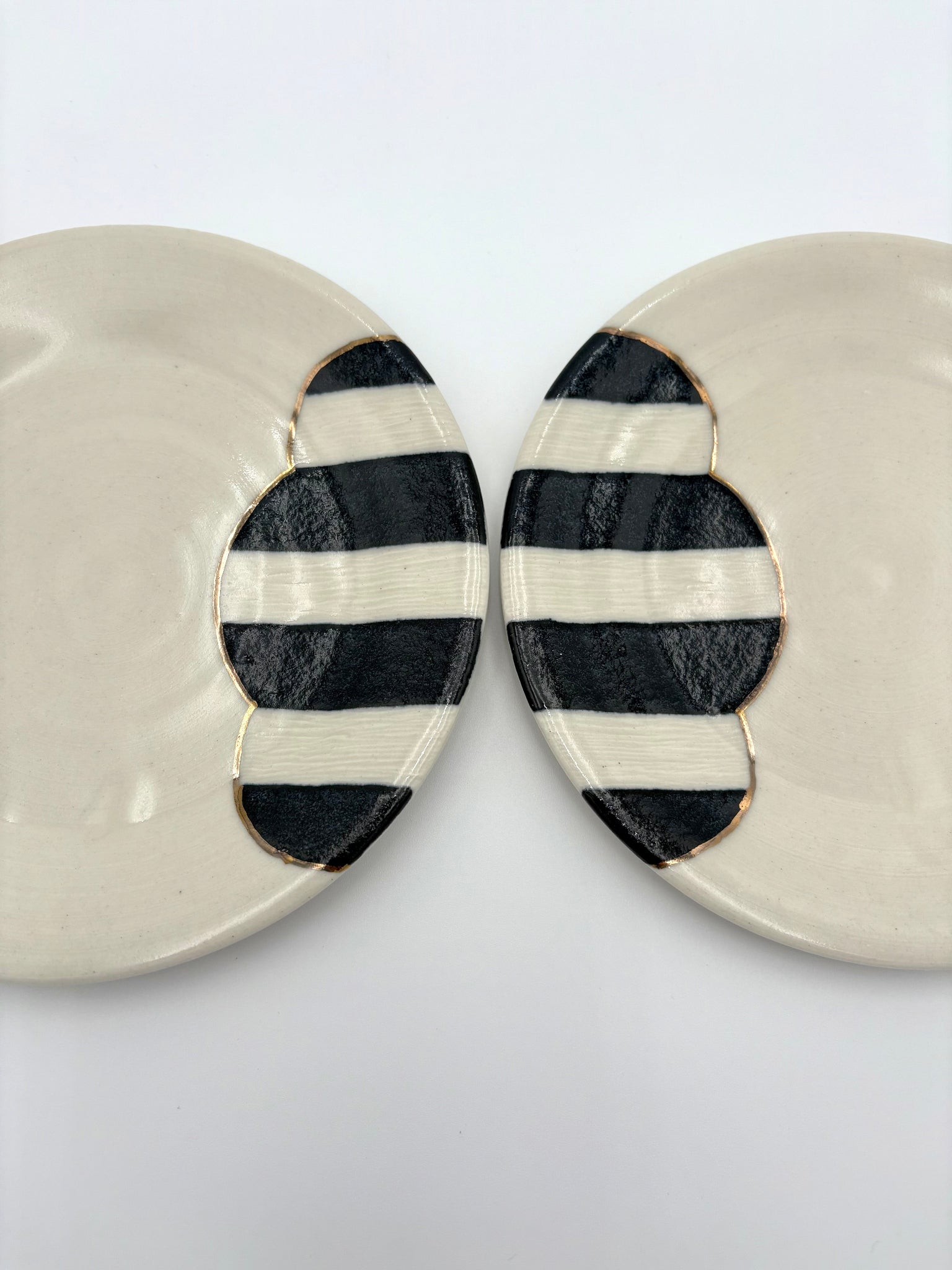 Black and White Striped Plates