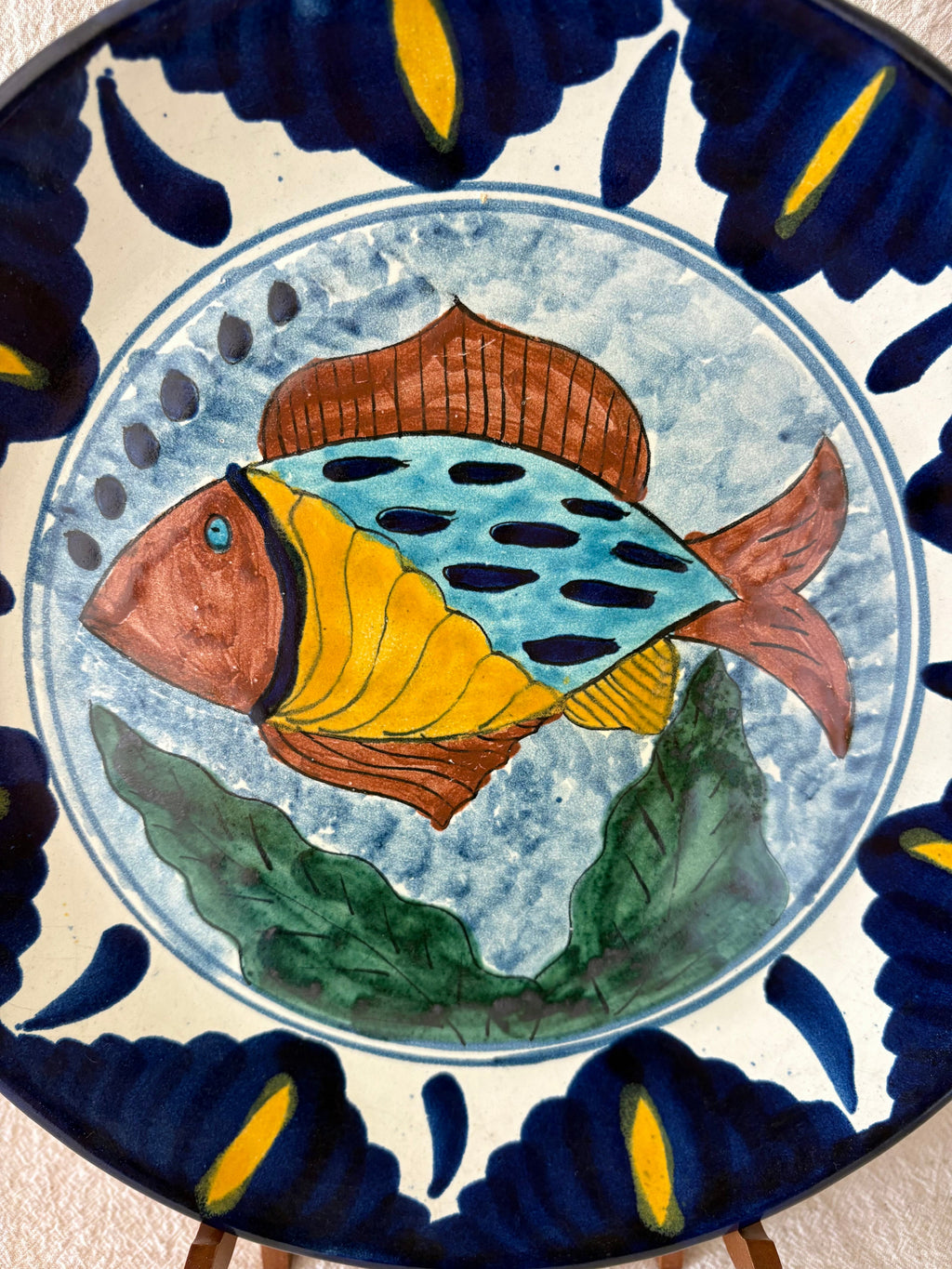 Mexican Talavera Plate with Fish