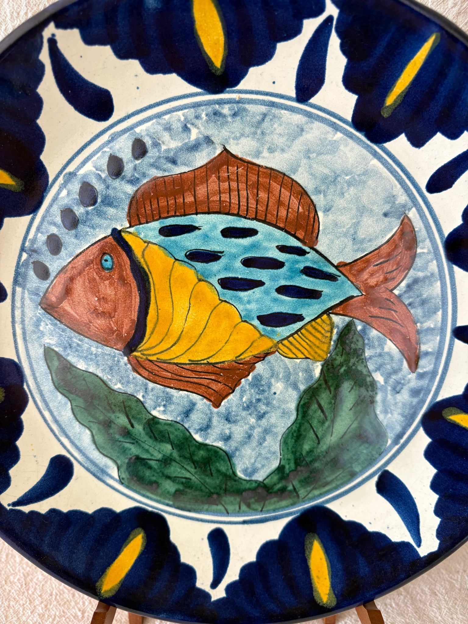 Mexican Talavera Plate with Fish