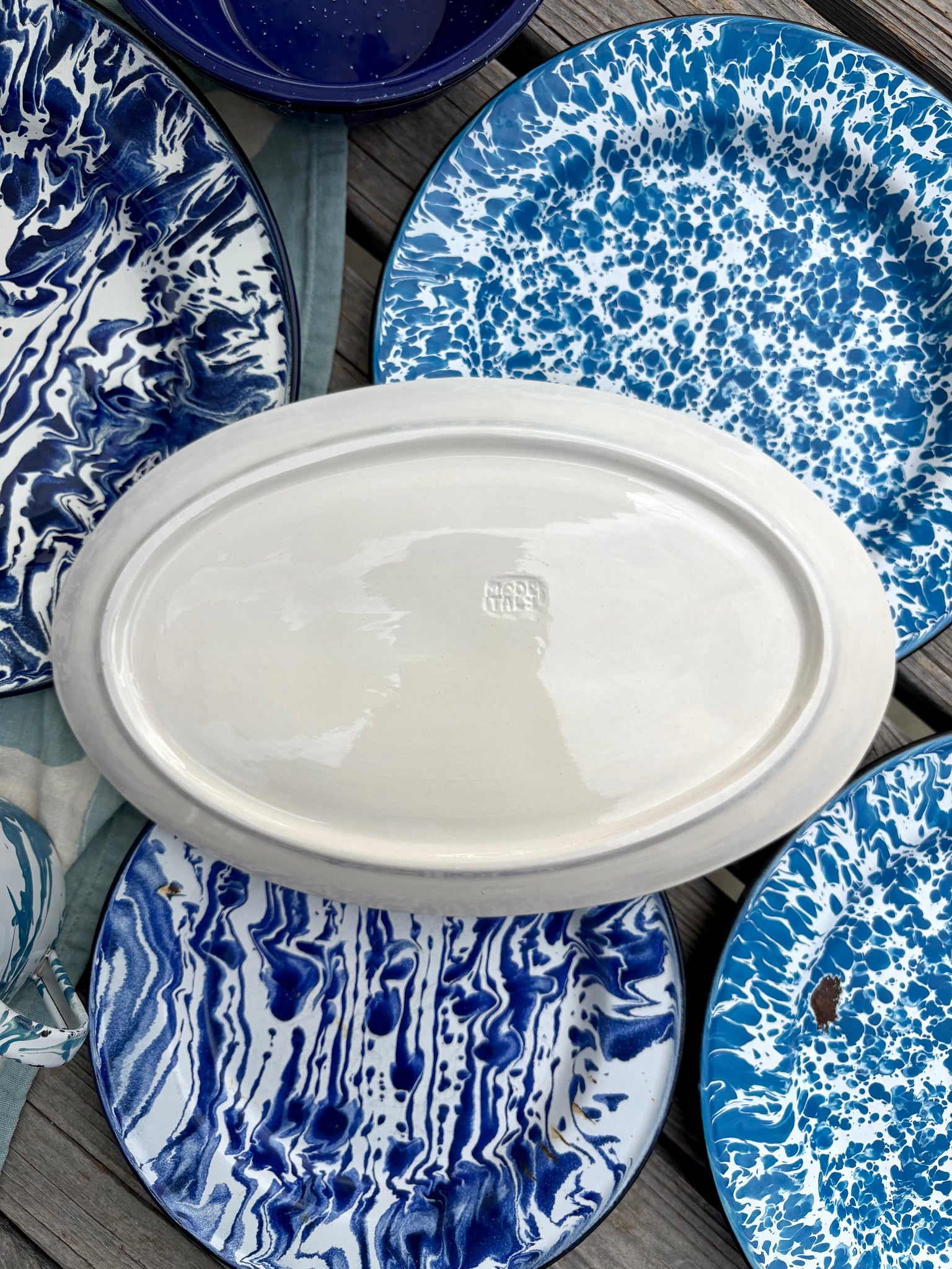 Serving Dish with Embossed Fish
