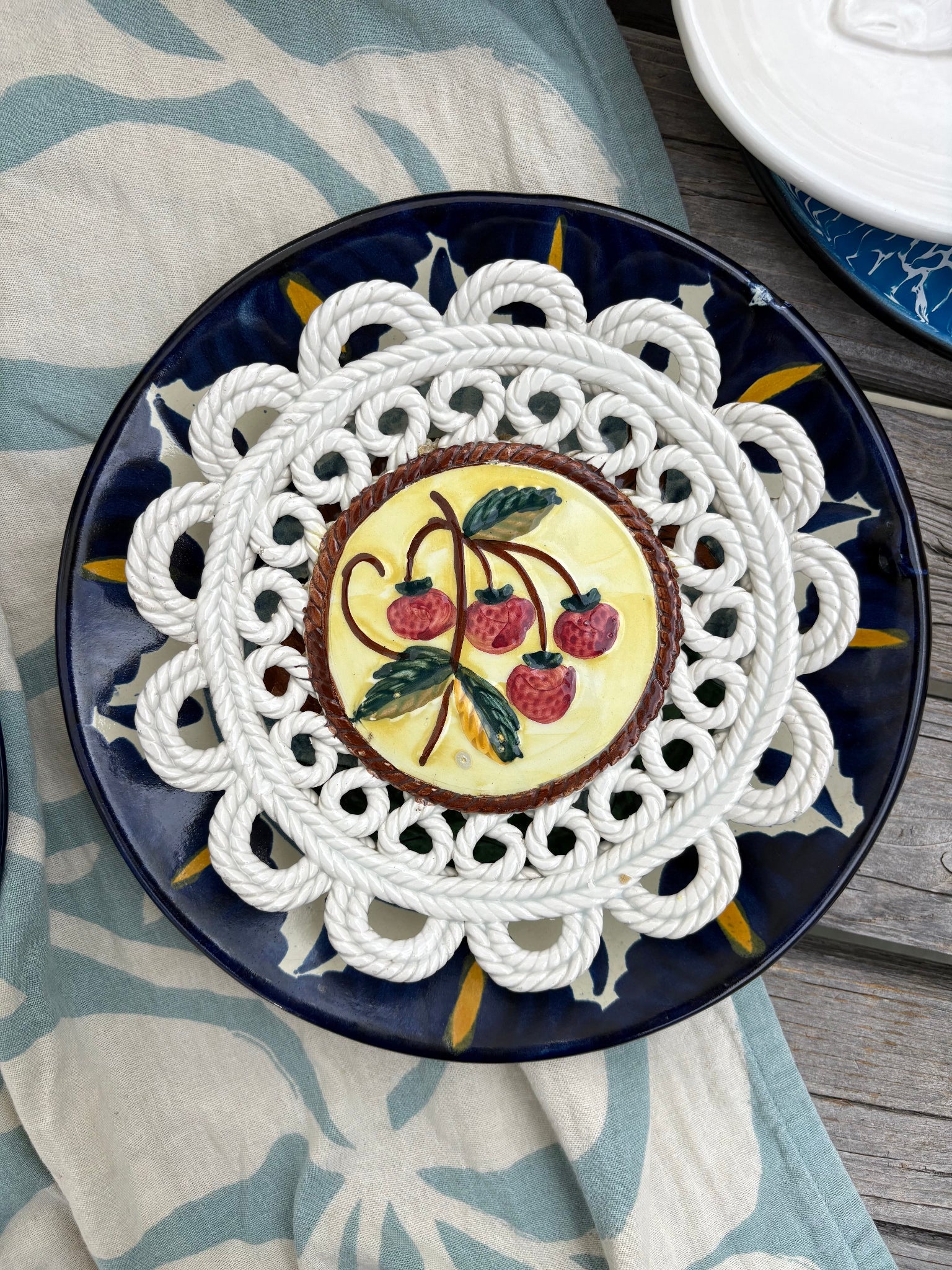 Spanish Plate with Ropes and Strawberries