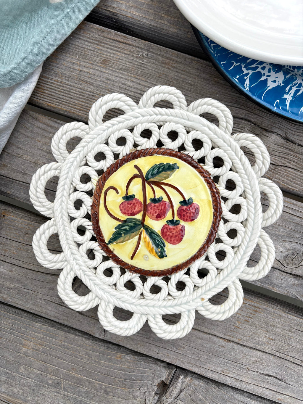 Spanish Plate with Ropes and Strawberries