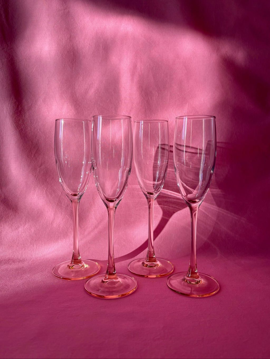 Set of 4 Vintage Luminarc Flute Glasses