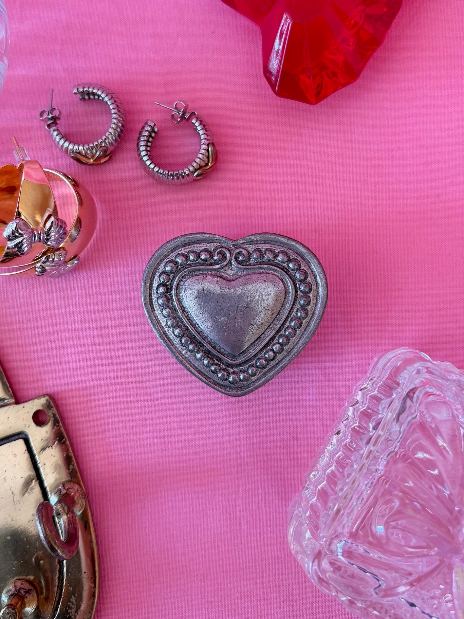 Pewter Heart Jewelry Box
