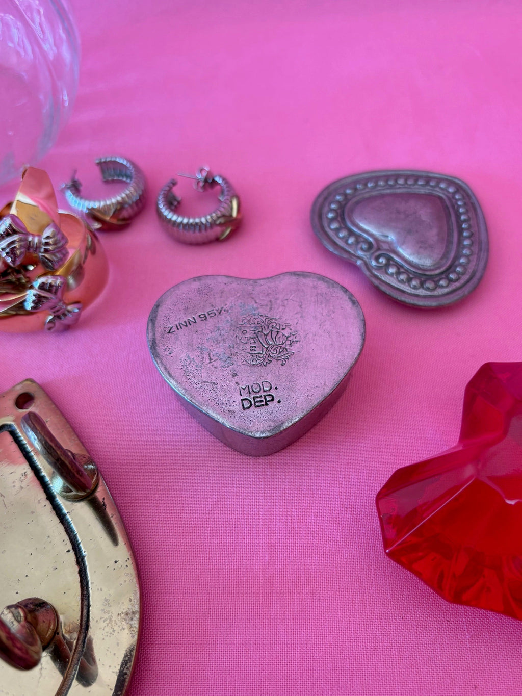 Pewter Heart Jewelry Box