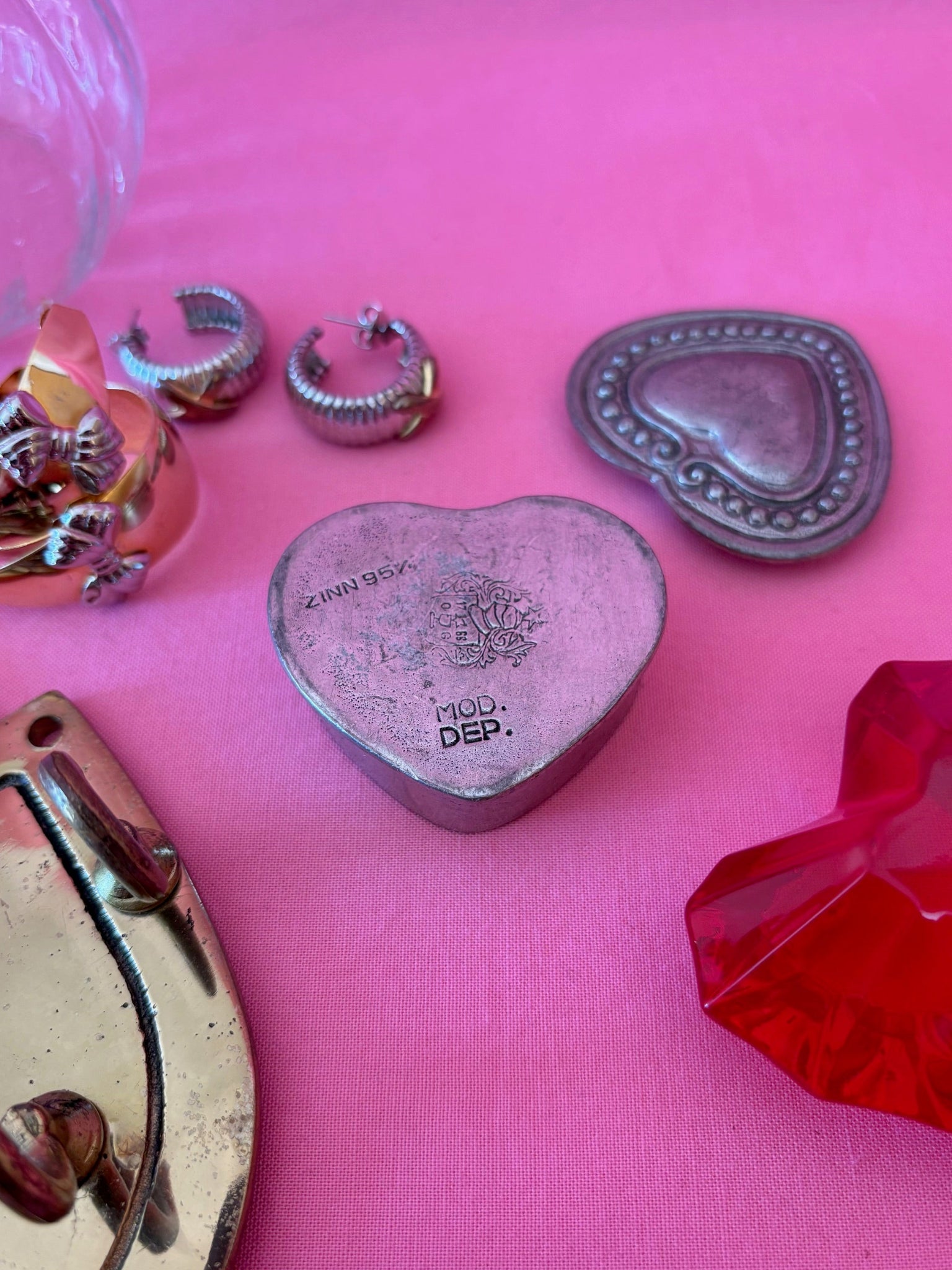 Pewter Heart Jewelry Box