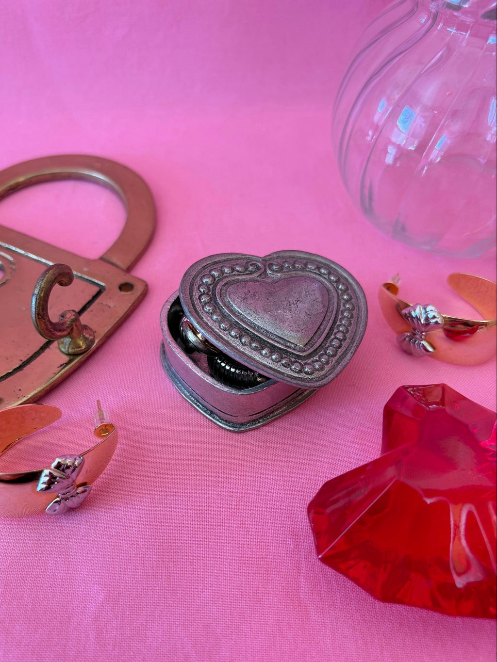 Pewter Heart Jewelry Box