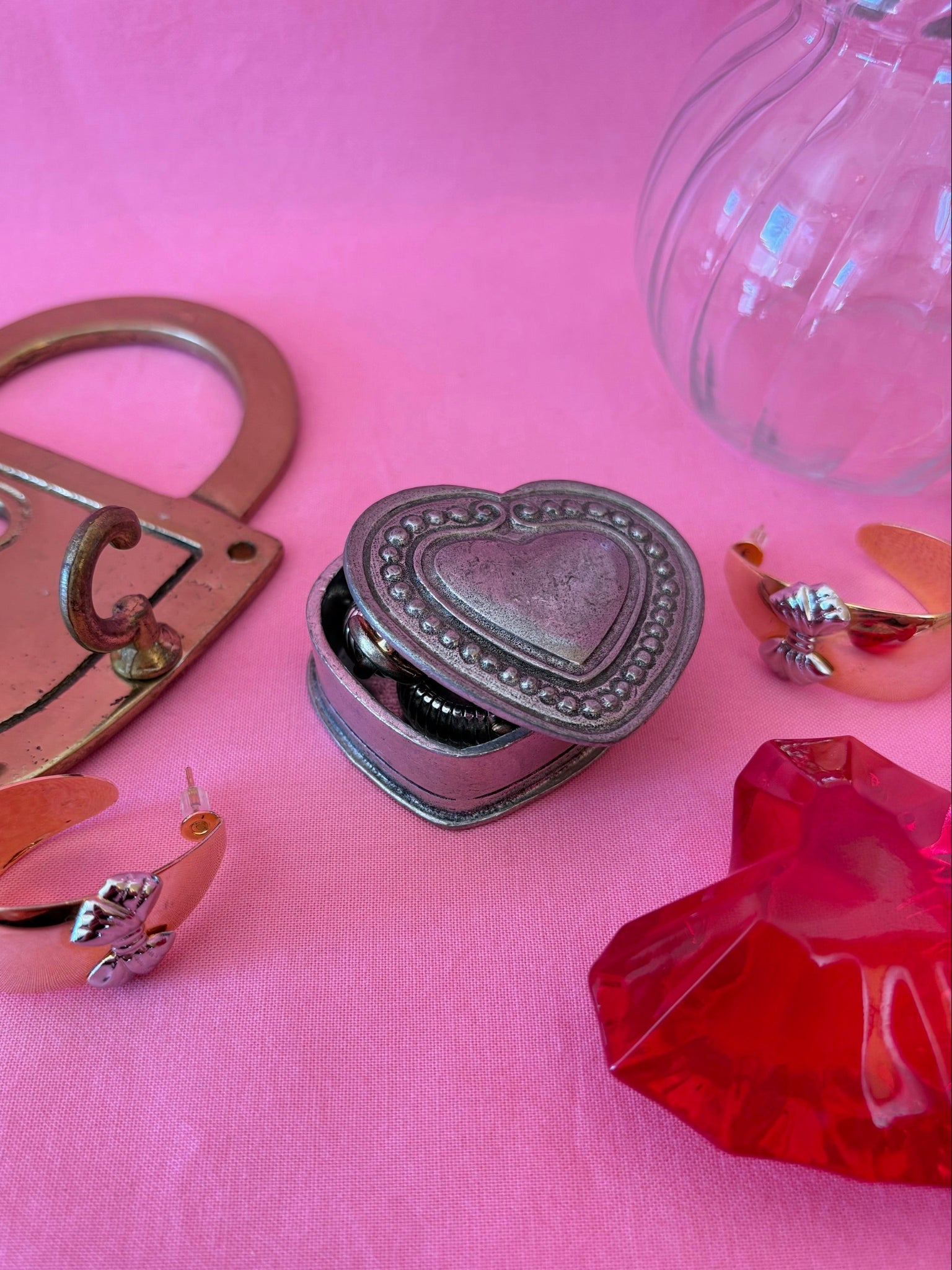 Pewter Heart Jewelry Box