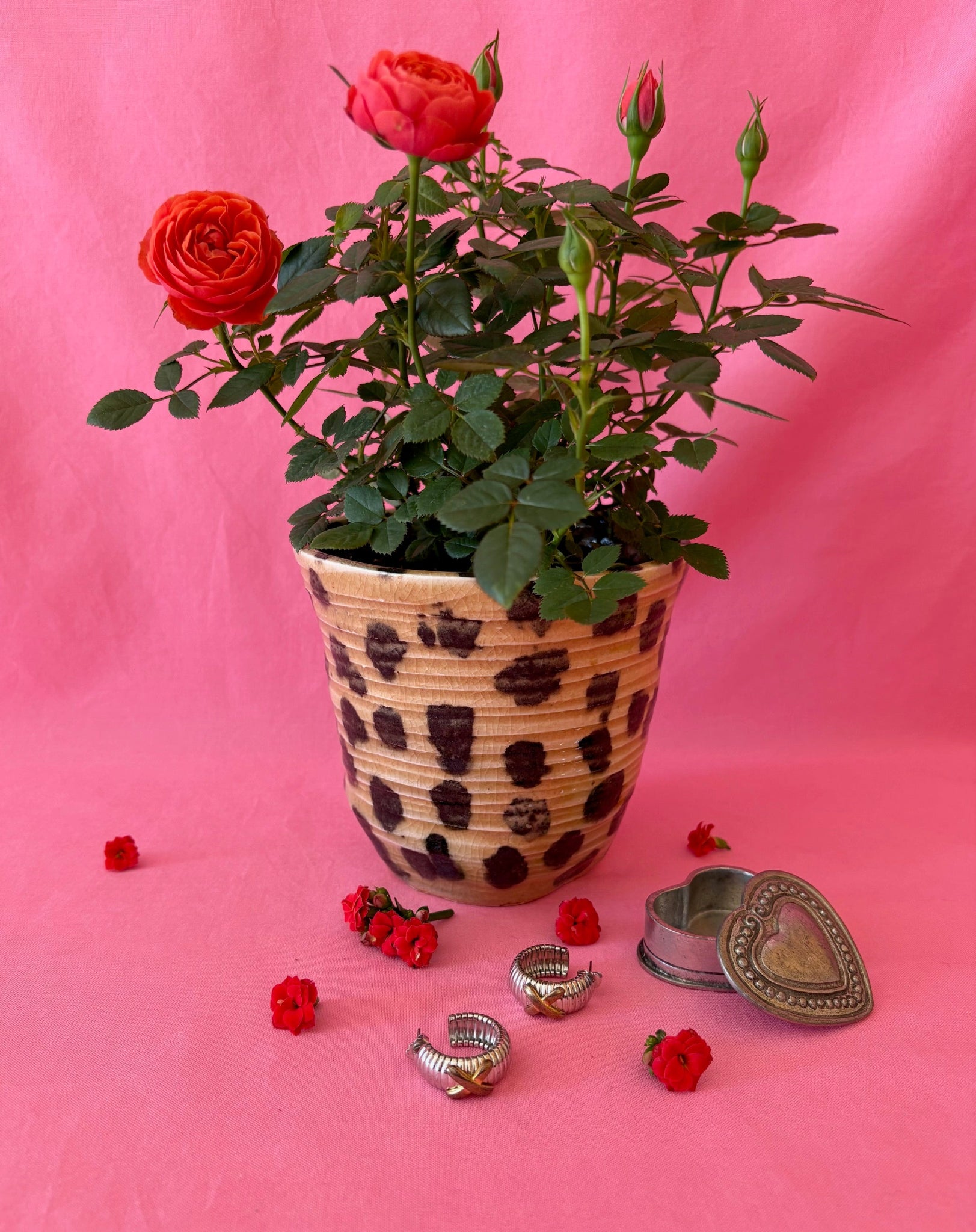 Vintage Silver Hoops with X’s