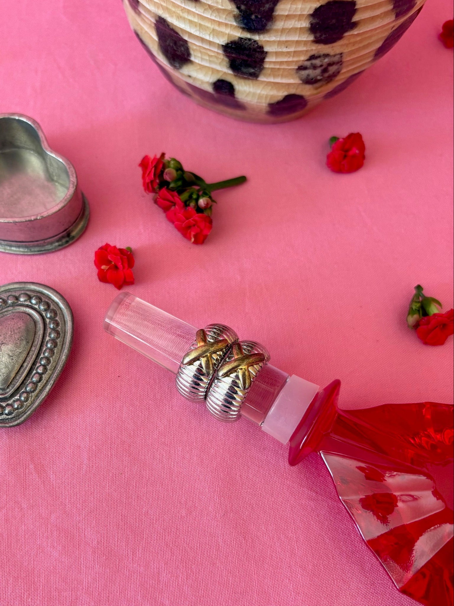 Vintage Silver Hoops with X’s