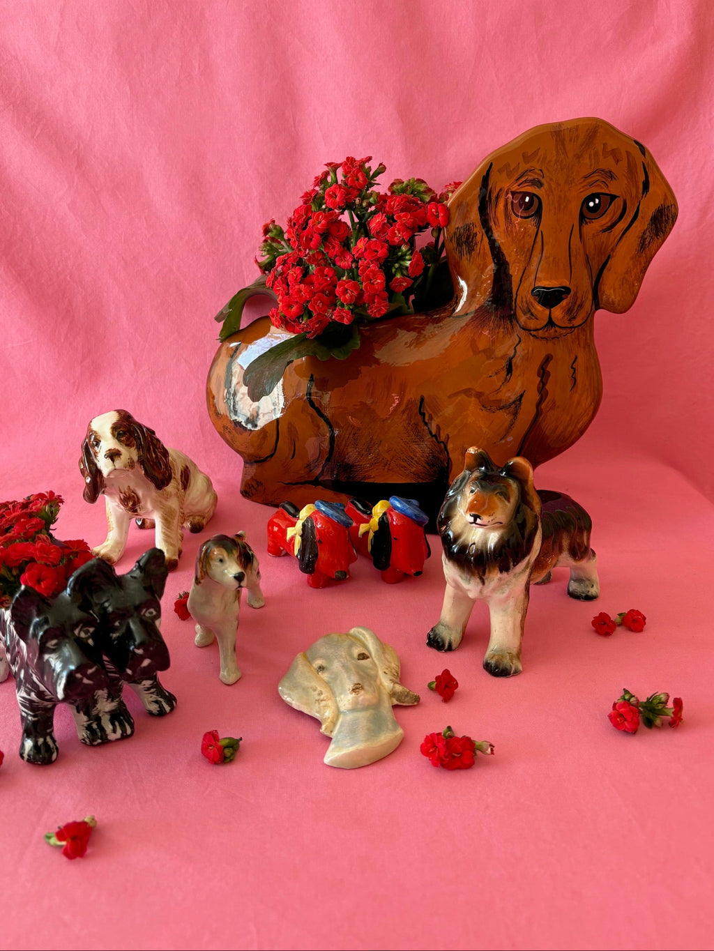 Ceramic Dachshund Vase by Nina Lyman