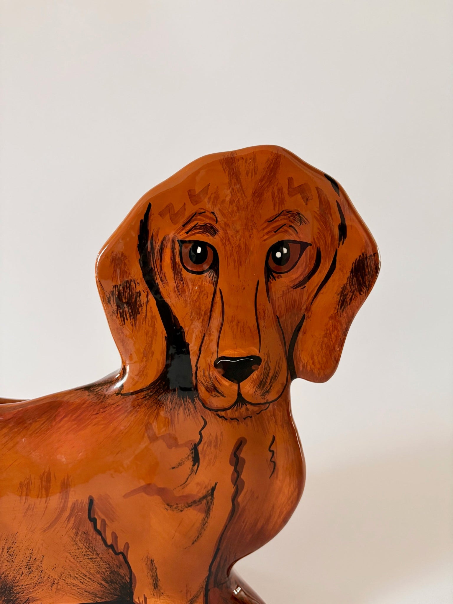 Ceramic Dachshund Vase by Nina Lyman