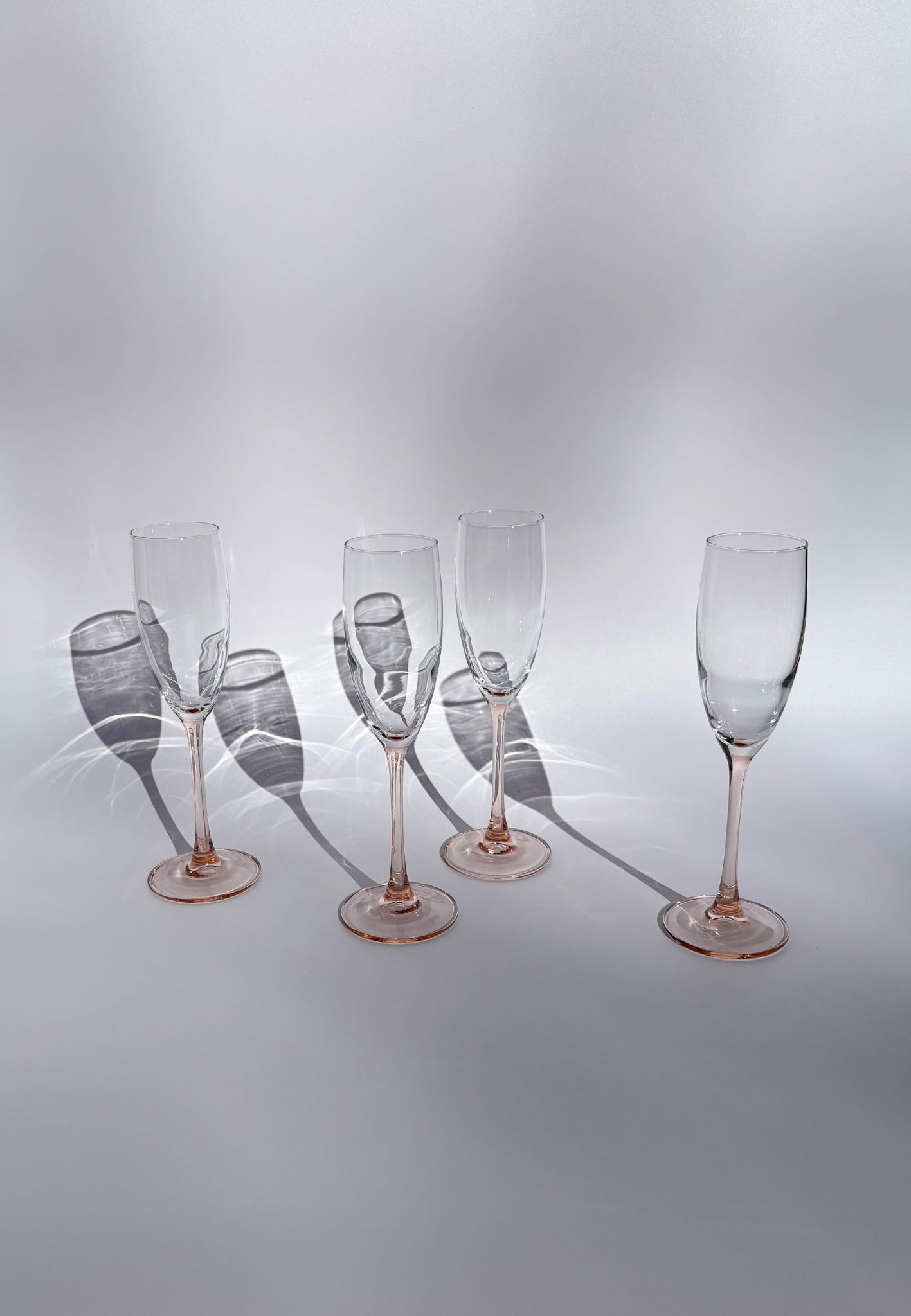 Set of 4 Vintage Luminarc Flute Glasses