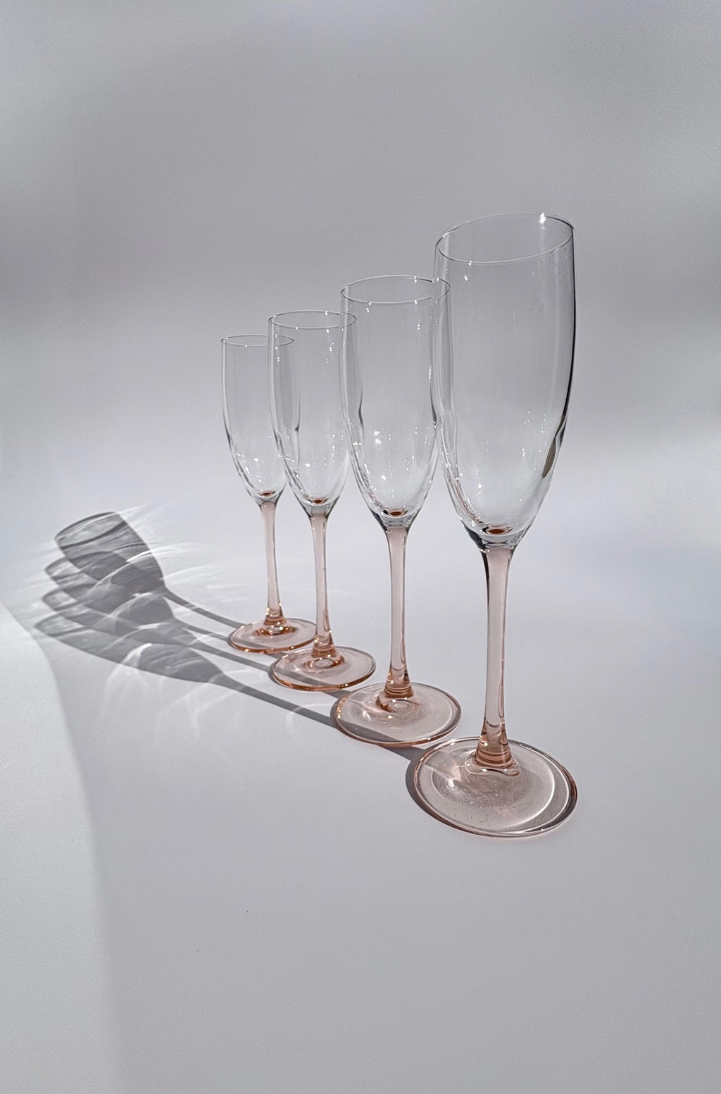 Set of 4 Vintage Luminarc Flute Glasses