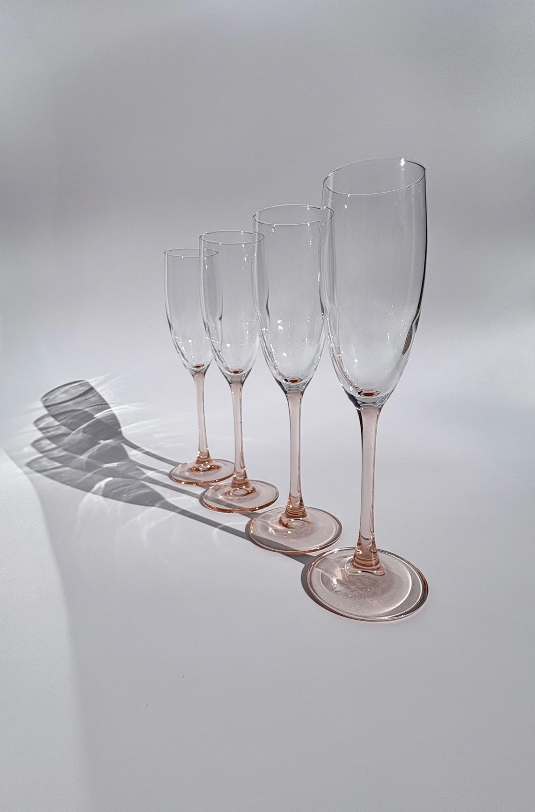 Set of 4 Vintage Luminarc Flute Glasses