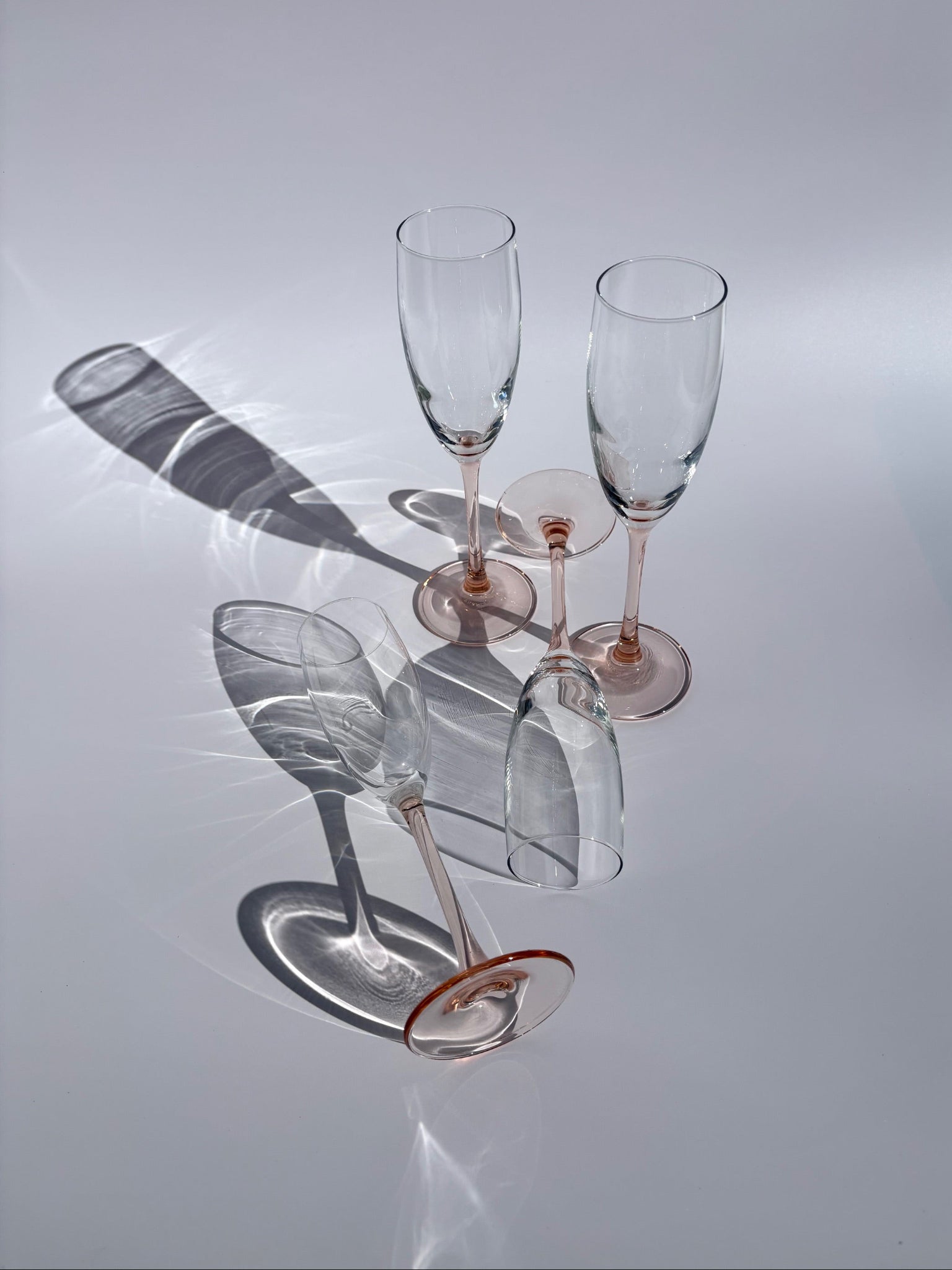 Set of 4 Vintage Luminarc Flute Glasses