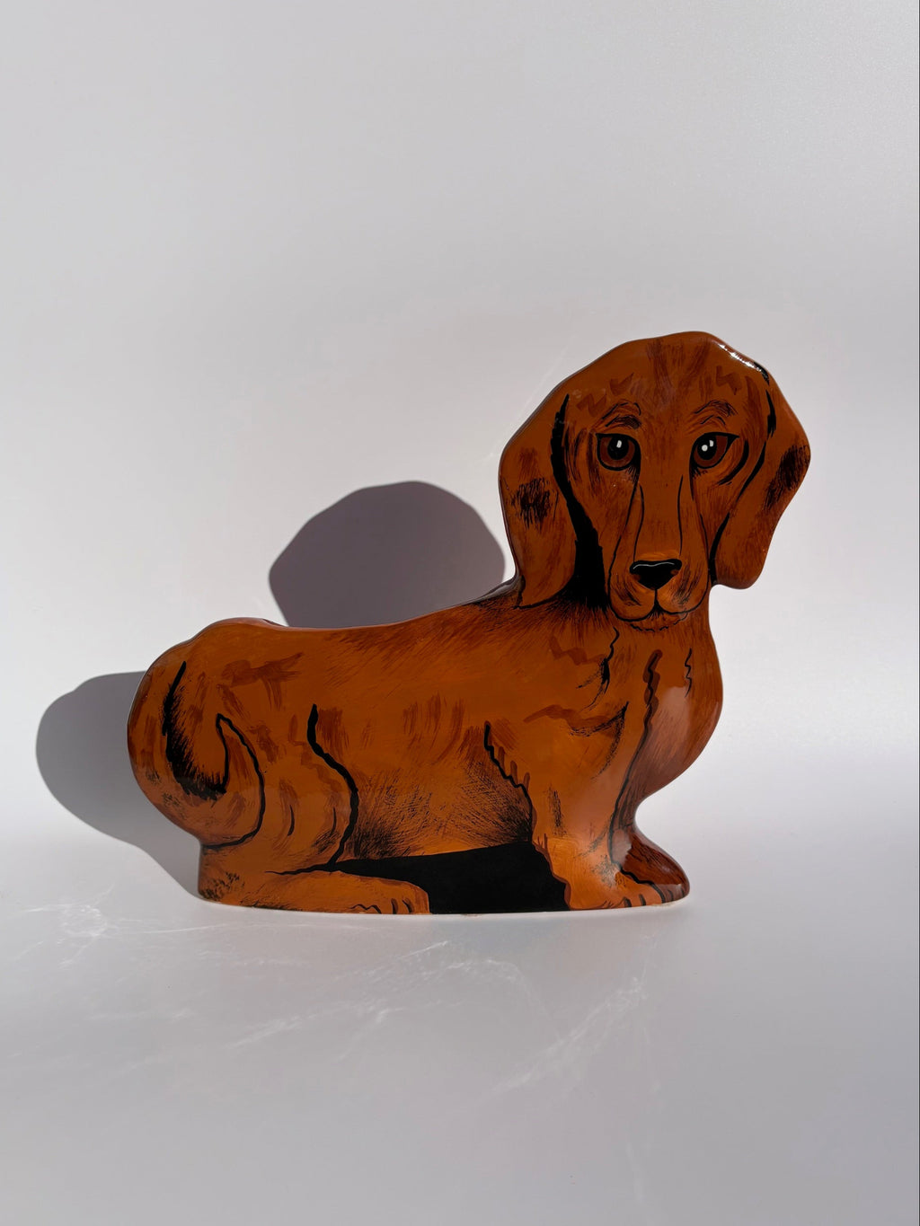 Ceramic Dachshund Vase by Nina Lyman