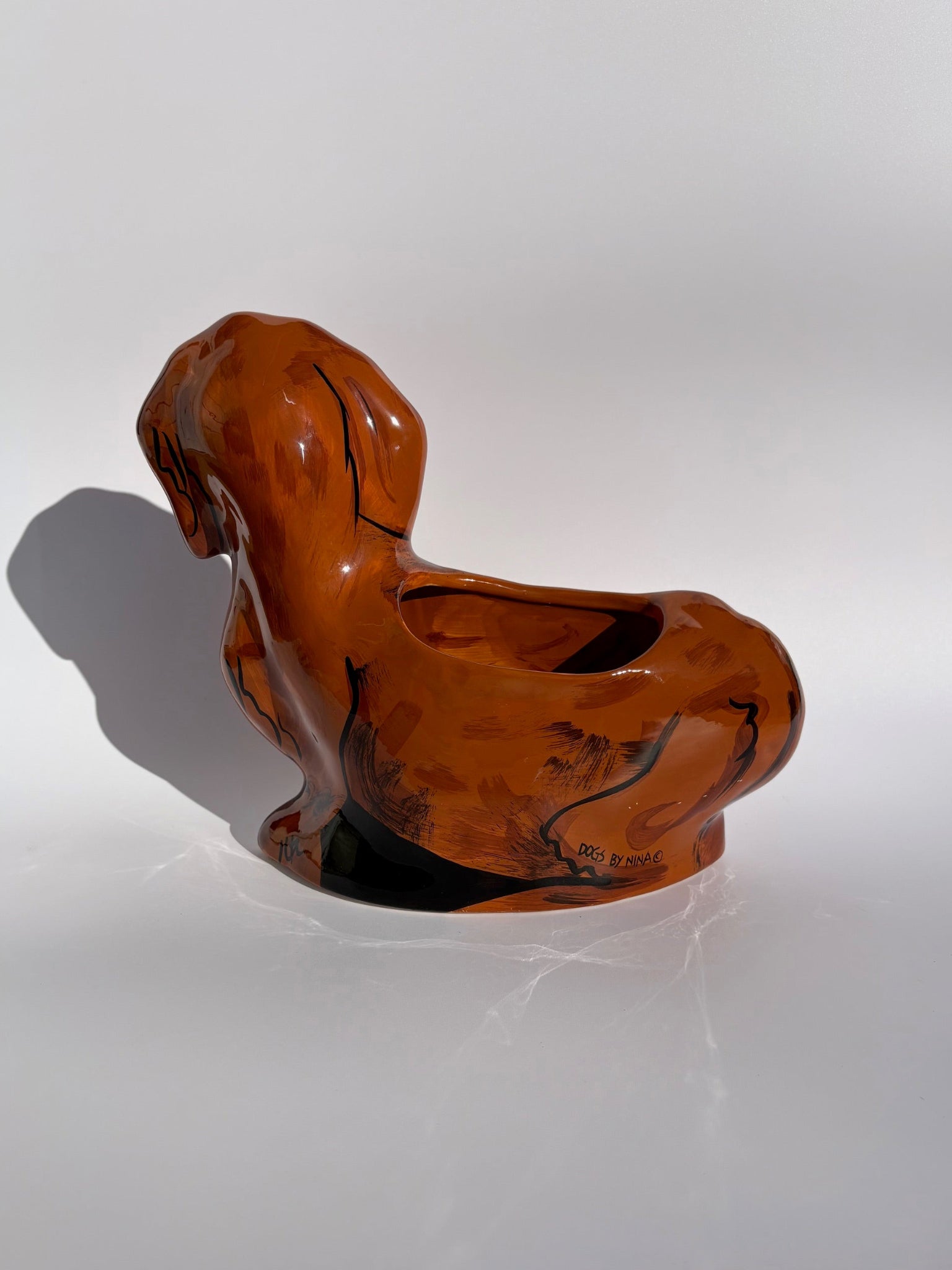 Ceramic Dachshund Vase by Nina Lyman