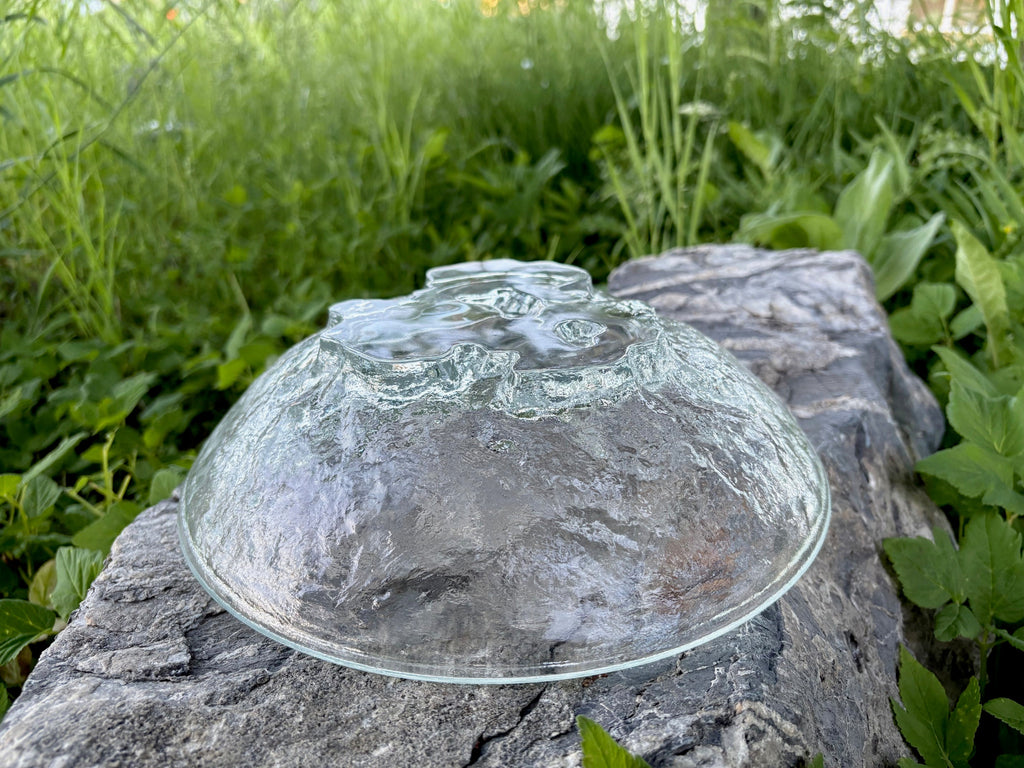 Textured Glass Serving Bowl