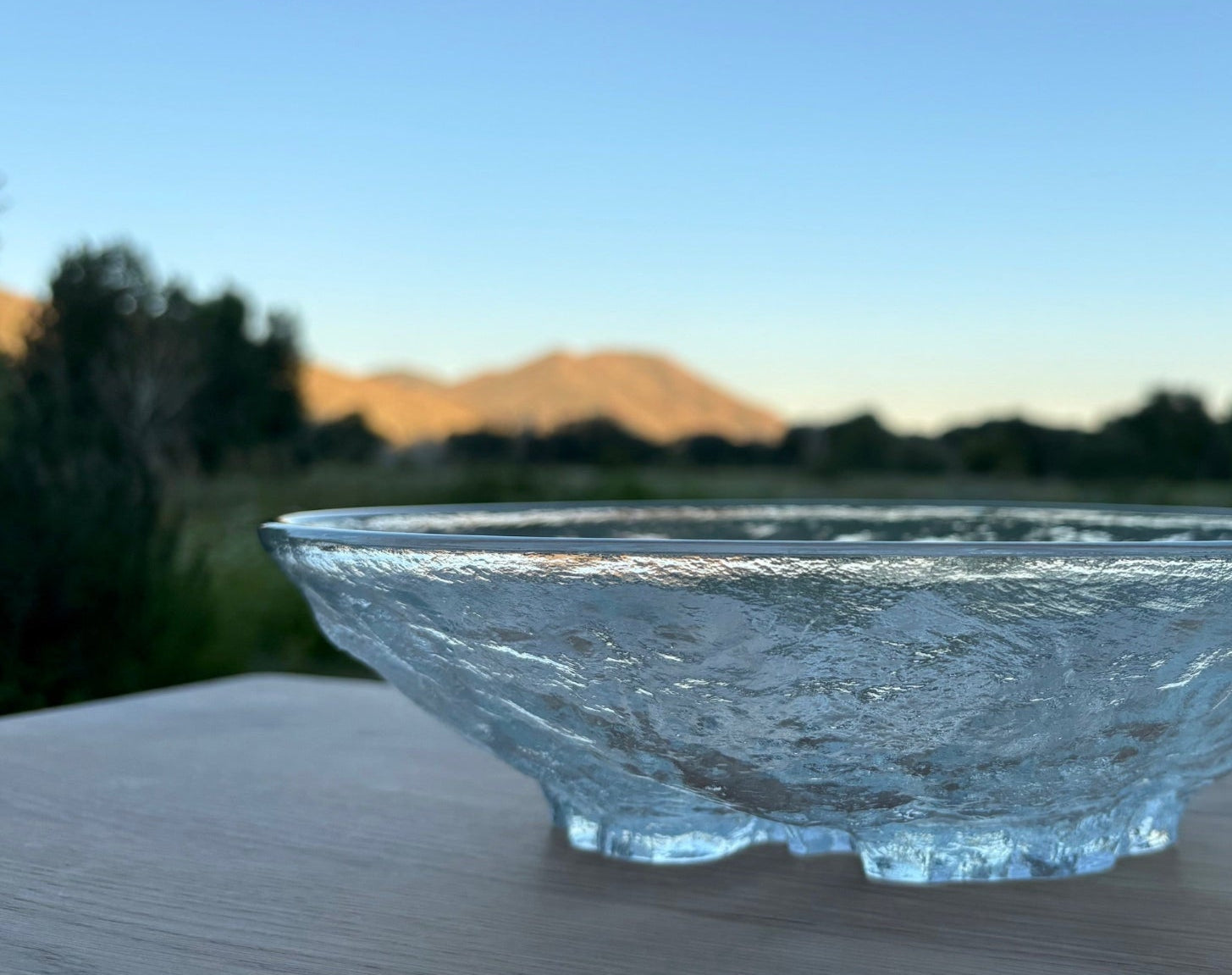 Textured Glass Serving Bowl