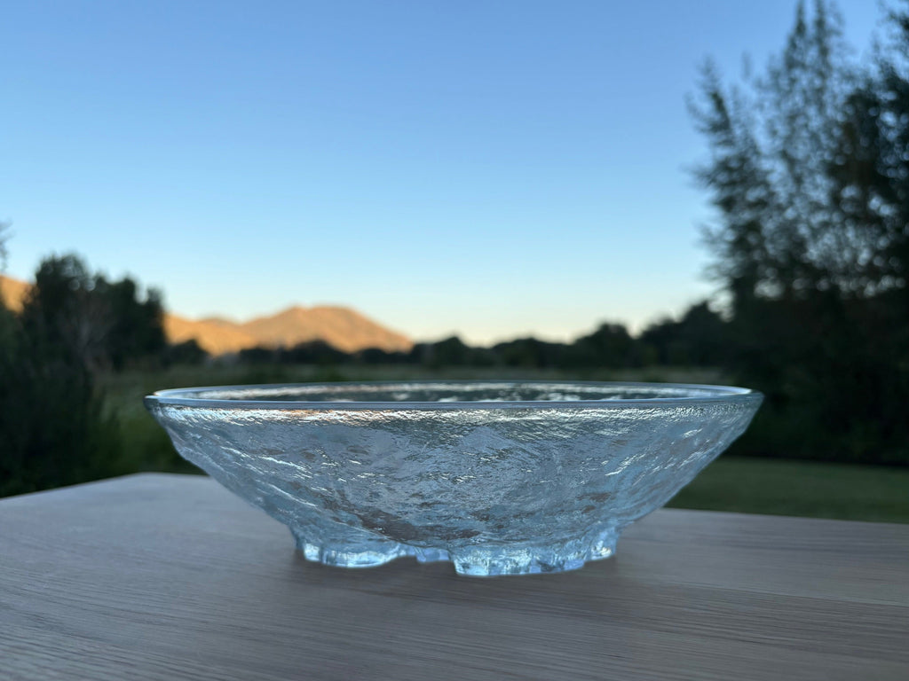 Textured Glass Serving Bowl