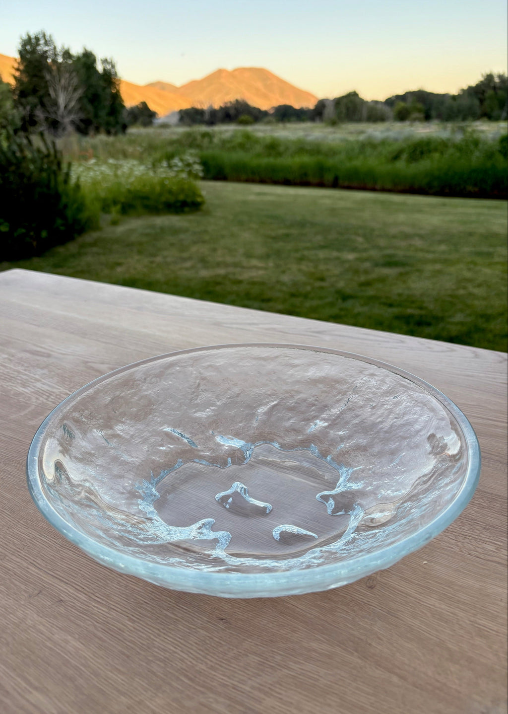 Textured Glass Serving Bowl