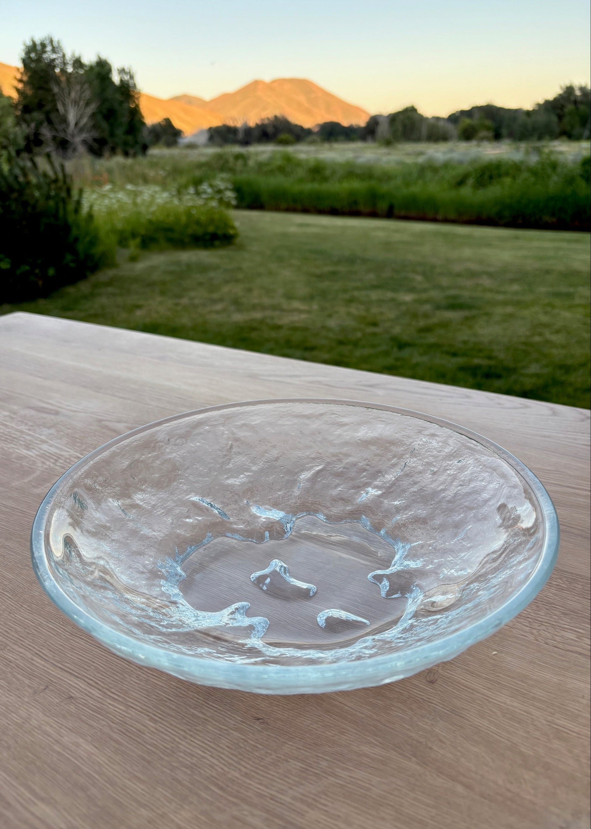 Textured Glass Serving Bowl