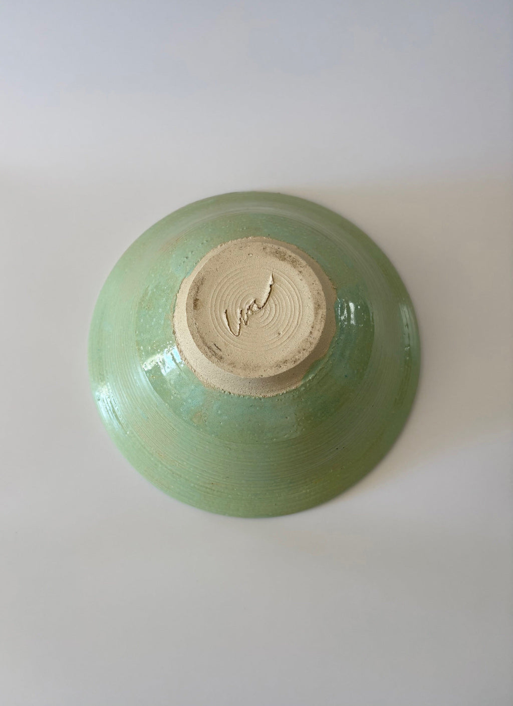 Green Swirled Ceramic Bowl