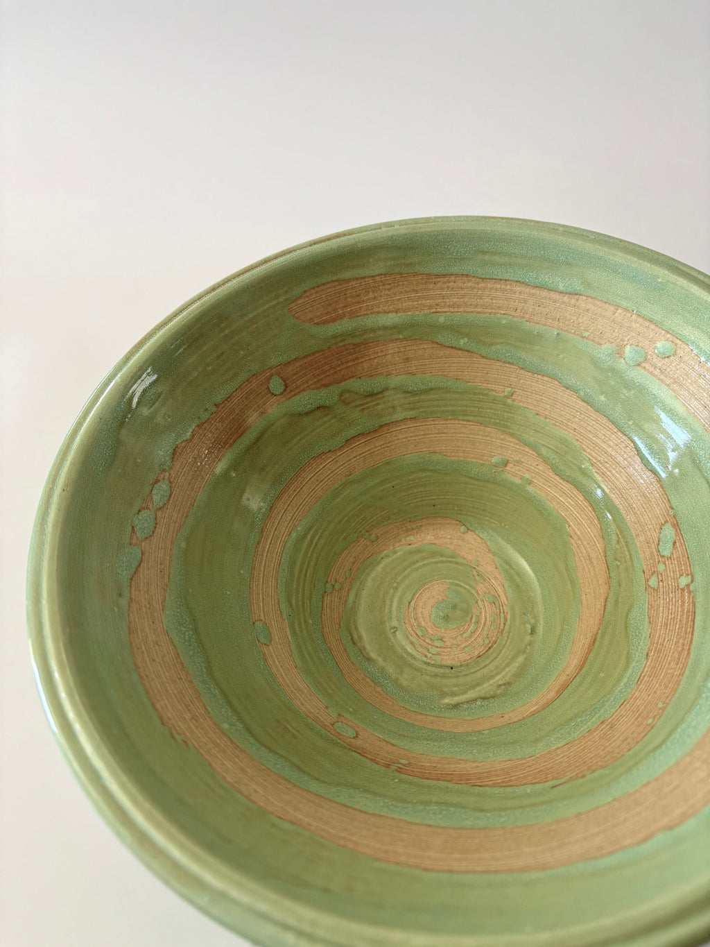 Green Swirled Ceramic Bowl
