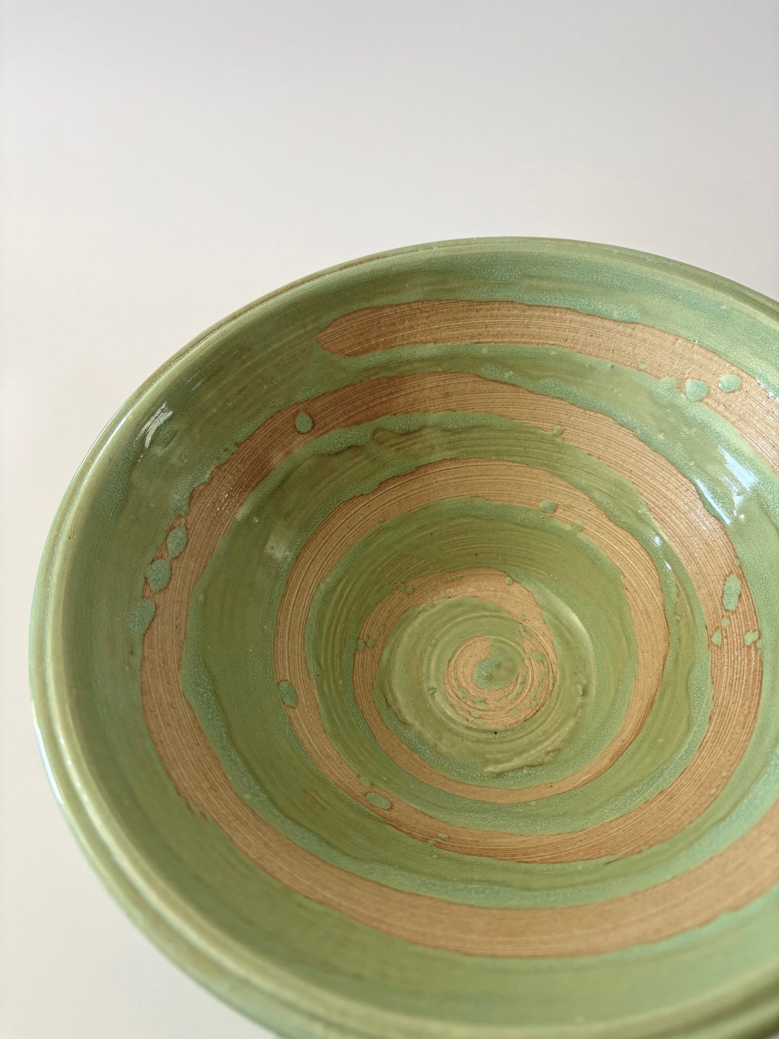 Green Swirled Ceramic Bowl