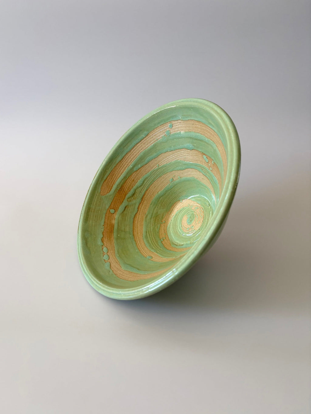 Green Swirled Ceramic Bowl