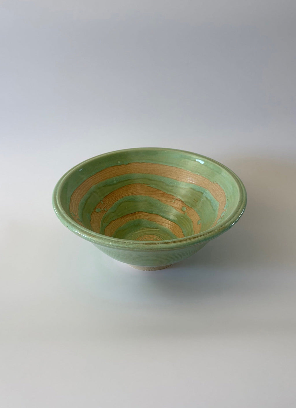 Green Swirled Ceramic Bowl