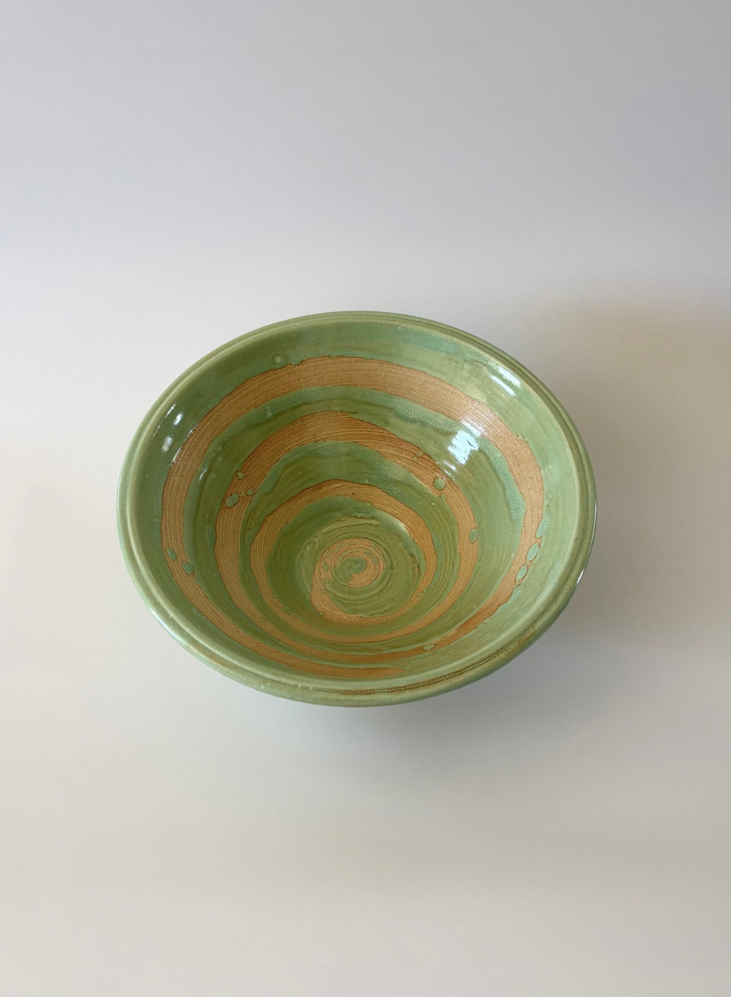Green Swirled Ceramic Bowl