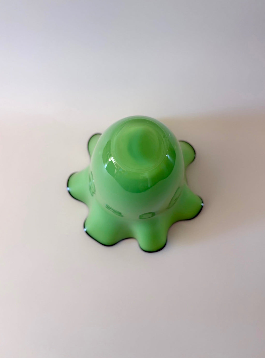 Fazzoletto Style Green Glass Vase