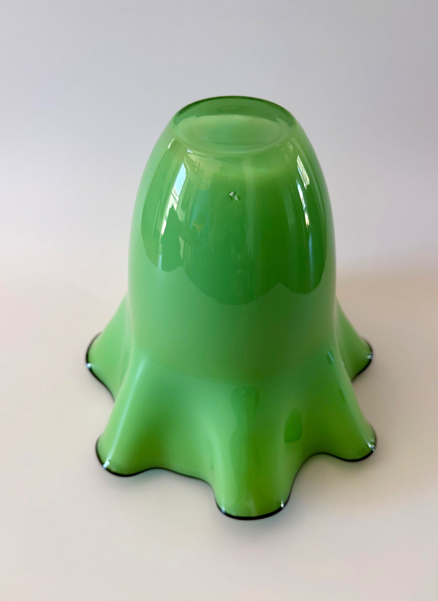 Fazzoletto Style Green Glass Vase