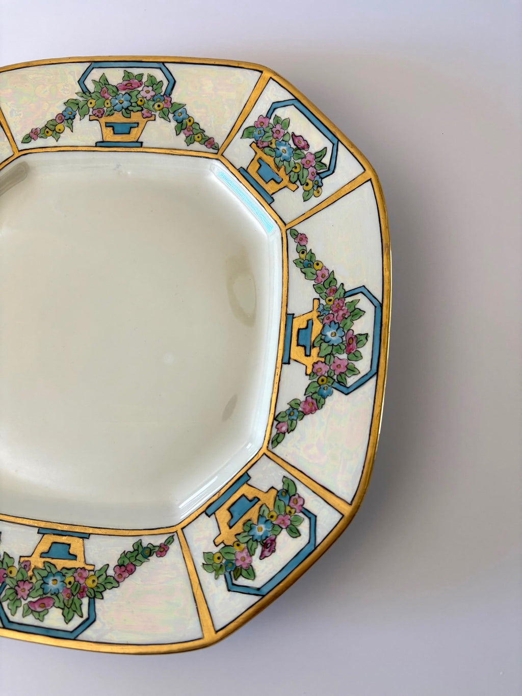 B & Co Limoges Plate with Flower Baskets