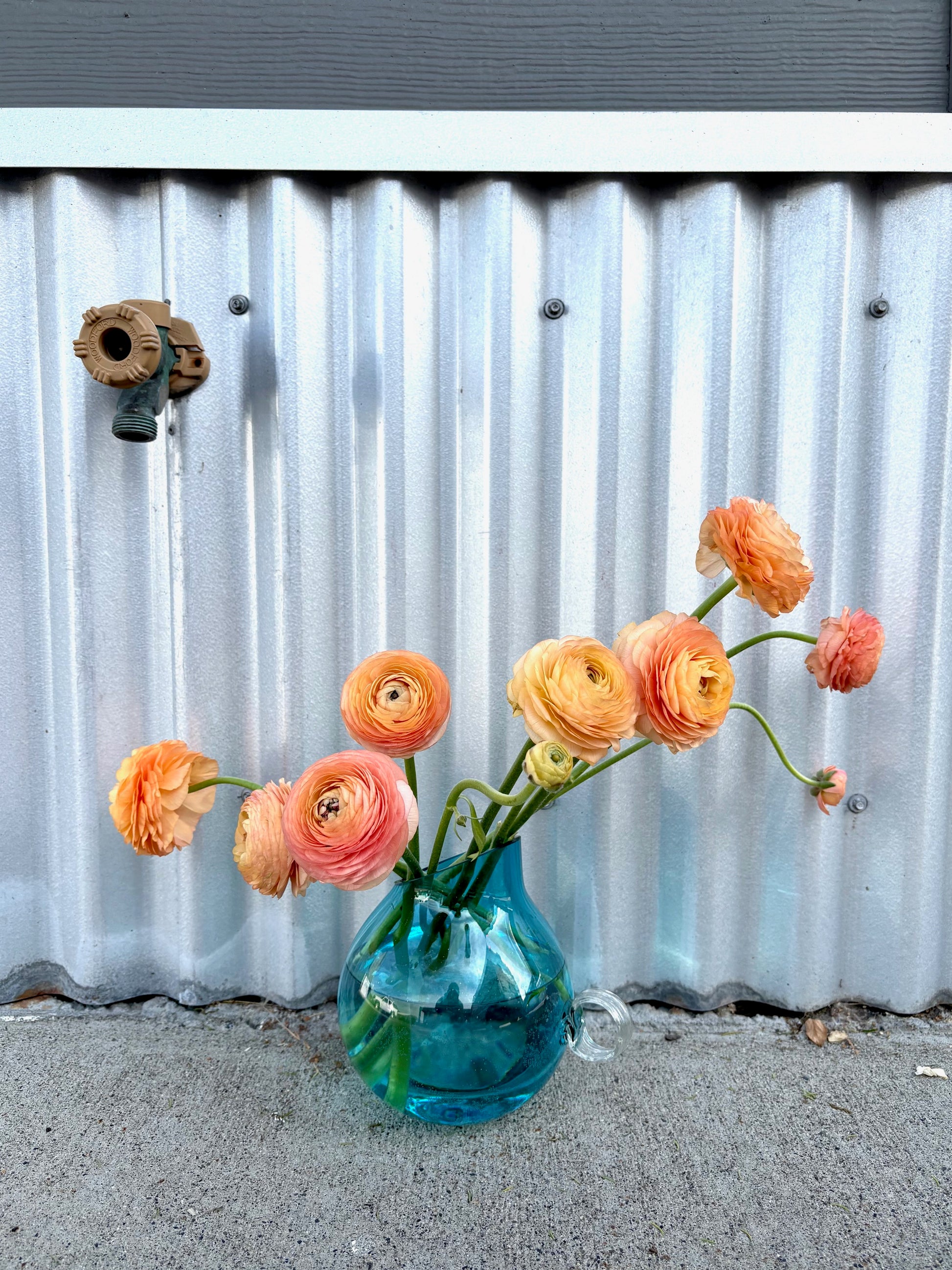 Small Turquoise Vase with Handle